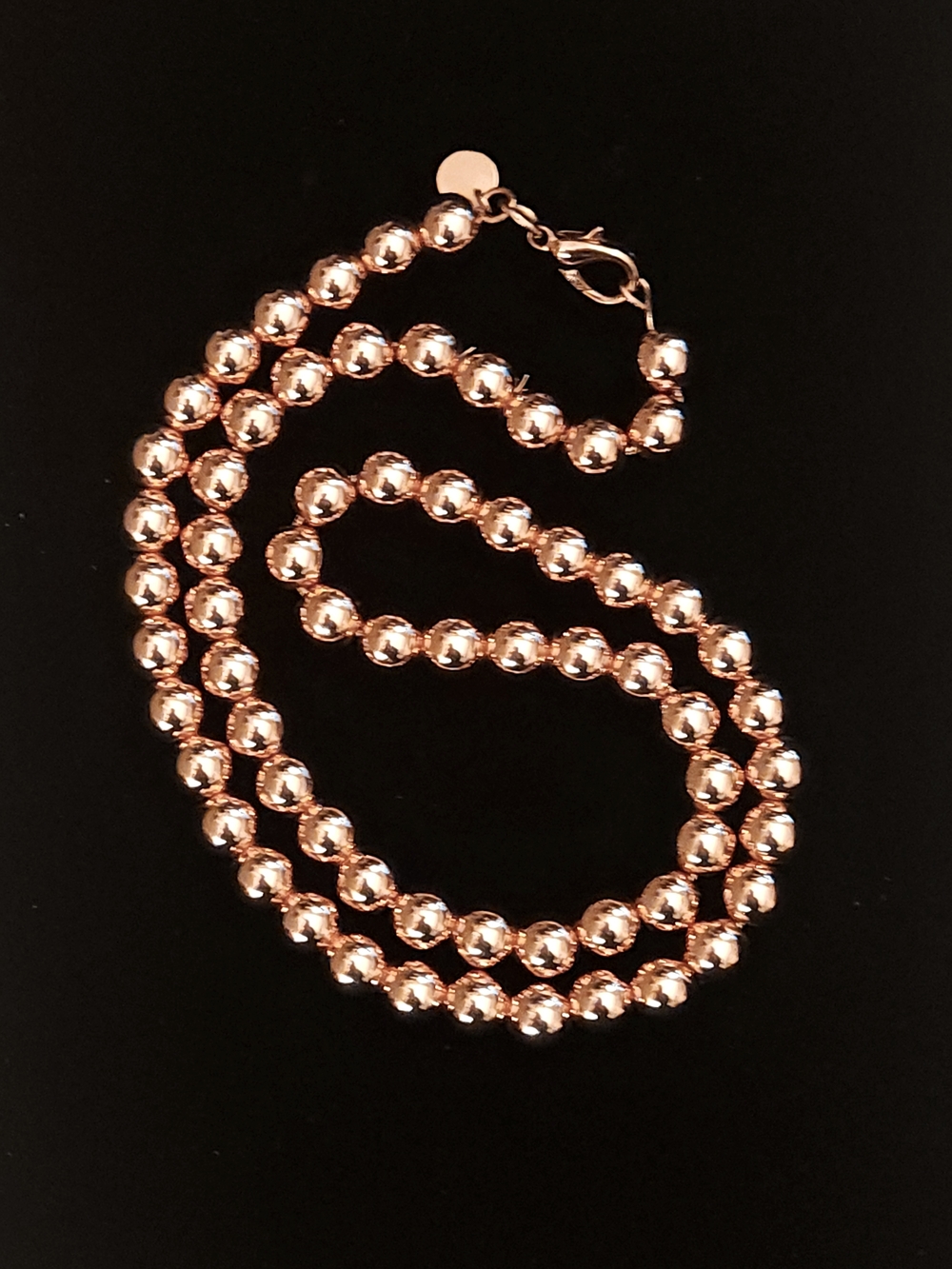 18K Rose Gold Plated Beaded Necklace